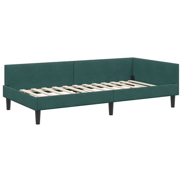 vidaXL Estructura de cama en esquina Verde oscuro 90 cm x 200 cm
