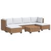 vidaXL 7 uds. Conjunto de Lounge de Rat&aacute;n con Cojines GENDT Natural