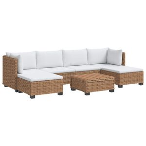 vidaXL 7 uds. Conjunto de Lounge de Rat&aacute;n con Cojines GENDT Natural