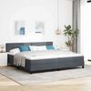 vidaXL Cama Box Spring LED con LED Gris oscuro 200 x 200 cm Terciopelo