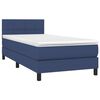 vidaXL Cama box spring con colch&oacute;n tela azul 80x200 cm