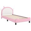 vidaXL Cama para ni&ntilde;os con cabecero con cabecera Rosa 90 x 200 cm PU