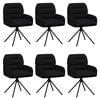 vidaXL Sillas de comedor giratorias 6 uds. Cuero sint&eacute;tico Negro