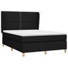 vidaXL Cama box spring con colch&oacute;n tela negro 140x200 cm
