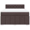 vidaXL Cama box spring con colch&oacute;n tela marr&oacute;n oscuro 140x200 cm