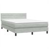 vidaXL Cama box spring con colch&oacute;n terciopelo gris claro 140x210 cm
