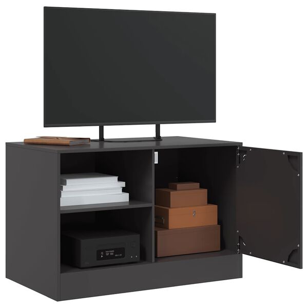 vidaXL Muebles para TV 2 unidades acero negro 67x39x44 cm