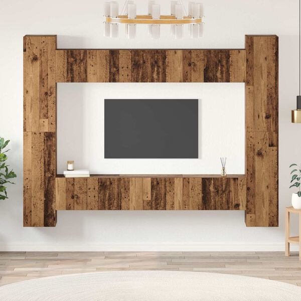 vidaXL Conjunto de mueble de TV 10 pcs Madera envejecida