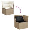 vidaXL Conjunto de sof&aacute;s de jard&iacute;n 4 pcs Beige y Crema Rat&aacute;n sint&eacute;tico