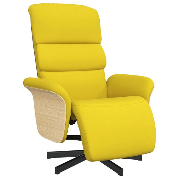 vidaXL Sillón reclinable con reposapiés tela amarillo claro