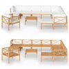 vidaXL Set de muebles de jard&iacute;n 12 pzas madera de teca y cojines crema