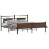vidaXL Estructura de cama sin colch&oacute;n metal roble marr&oacute;n 180x200 cm