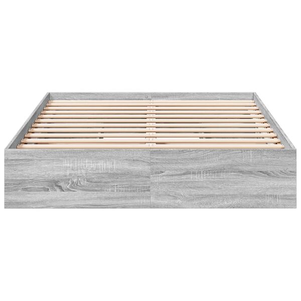 vidaXL Cama con cajones madera ingenier&iacute;a gris Sonoma 120x200 cm