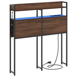 vidaXL Cabecero con almacenamiento Marr&oacute;n roble Madera de ingenier&iacute;a