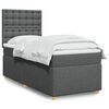 vidaXL Cama box spring con colch&oacute;n tela gris oscuro 90x200 cm