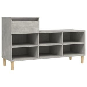 vidaXL Zapatero madera contrachapada gris hormig&oacute;n 102x36x60 cm