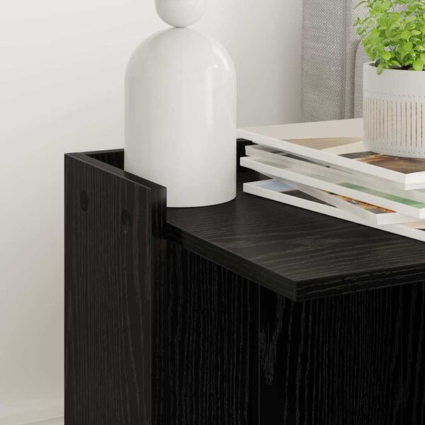 vidaXL Cubículo para caja de arena de gato Roble Negro 42 x 42 x 51 cm