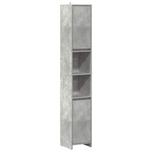 vidaXL Armario ba&ntilde;o madera contrachapada gris hormig&oacute;n 30x30x183,5 cm