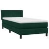 vidaXL Cama box spring con colch&oacute;n terciopelo verde oscuro 80x220 cm