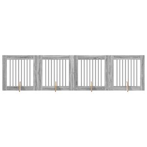 vidaXL Puerta de perro con soportes 4 pcs Gris Sonoma 80 x 80 cm