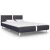 vidaXL Estructura de cama sin colch&oacute;n cuero sint&eacute;tica negra 135x190 cm