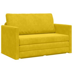 vidaXL Sof&aacute; cama Amarillo girasol 124 x 71 x 78 cm Terciopelo