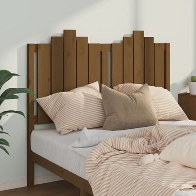 vidaXL Cabecero de cama madera maciza de pino marrón miel 126x4x110 cm