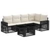 vidaXL Conjunto de sof&aacute;s de jard&iacute;n 6 uds. Negro y Blanco Crema