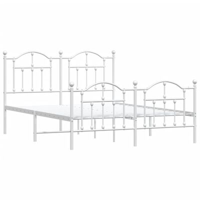 Estructura cama metal con cabecero y estribo blanco VIDA XL (135x190 cm)
