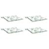 vidaXL Cojines de silla 4 uds tela estampado de hojas 50x50x4 cm