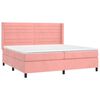 vidaXL Cama box spring colch&oacute;n y LED terciopelo rosa 200x200 cm
