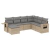 vidaXL Set sof&aacute;s de jard&iacute;n 7 piezas y cojines rat&aacute;n sint&eacute;tico beige
