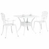 vidaXL Conjunto de mesa de jard&iacute;n 3 pcs Blanco Aluminio fundido