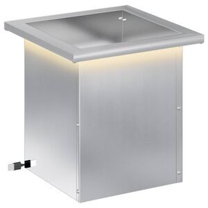 vidaXL Jardinera para jard&iacute;n con luces LED Plateado 30 x 30 x 30 cm