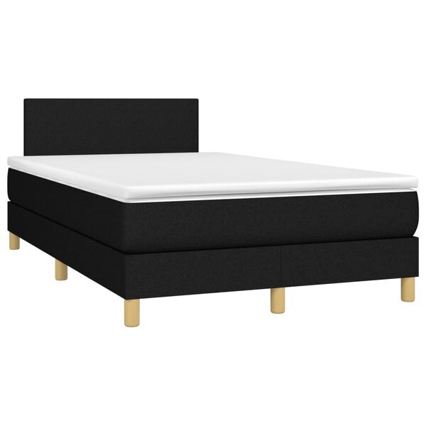 vidaXL Cama box spring con colch&oacute;n tela negro 120x200 cm