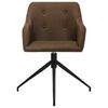 vidaXL Sillas de comedor giratorias 2 unidades tela marr&oacute;n