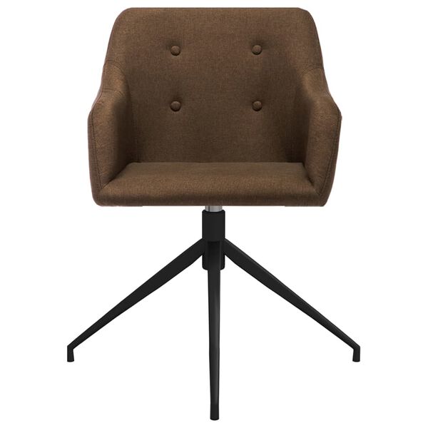 vidaXL Sillas de comedor giratorias 2 unidades tela marr&oacute;n
