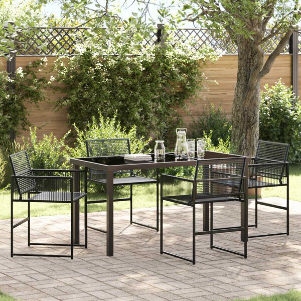 vidaXL Conjunto de Comedor de Jard&iacute;n 5 pcs Negro