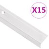 vidaXL Perfiles de pelda&ntilde;os forma de L 15 uds aluminio plata 90 cm