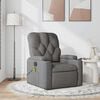 vidaXL Sillón de masaje reclinable de tela gris oscuro