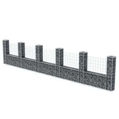 vidaXL Cesta en forma de U muro de gaviones galvanizado 570x20x100 cm