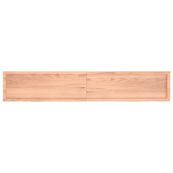 vidaXL Encimera ba&ntilde;o madera maciza tratada marr&oacute;n claro 220x40x(2-4)cm