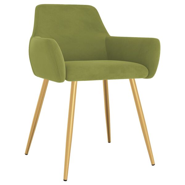 vidaXL Sillas de comedor 2 unidades de terciopelo verde claro