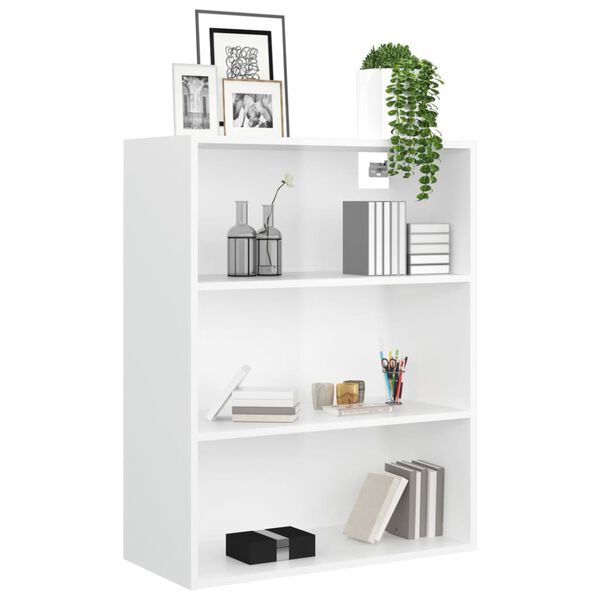 vidaXL Armario de pared colgante blanco brillante 69,5x32,5x90 cm