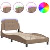 vidaXL Estructura de cama con LED sin colch&oacute;n Zadar capuchino 80x200 cm