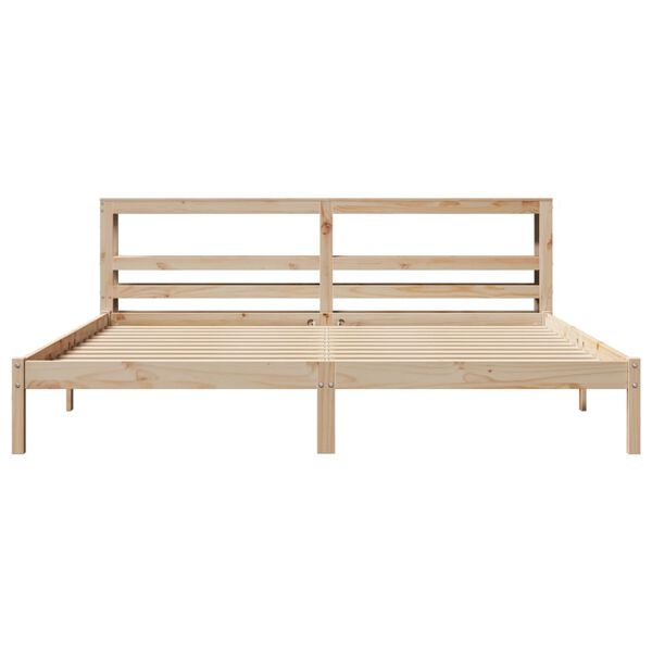 vidaXL Estructura de cama sin colch&oacute;n madera maciza de pino 200x200 cm