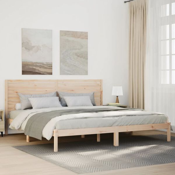 vidaXL Cama extralarga sin colch&oacute;n madera maciza 180x210 cm
