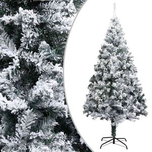 vidaXL &Aacute;rbol de Navidad artificial verde con nieve 180 cm
