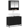 vidaXL Juego de muebles de ba&ntilde;o 2 pcs Roble Negro Madera contrachapada