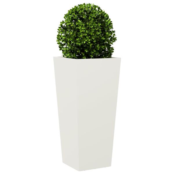 vidaXL Jardineras 2 uds acero blanco 35x35x75 cm